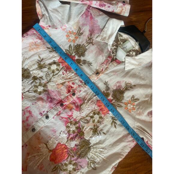 ARATTA Silent Journey Thought of You Shirt Floral FEMININE Top Blouse S Small - Picture 8 of 9